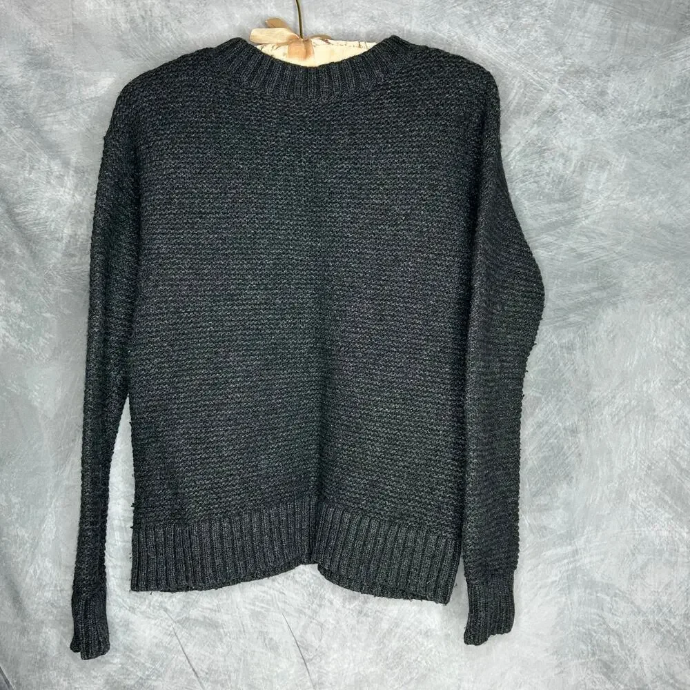 Pendleton Sweater Women Large Tight Knit Thick Heavy Black Winter Minimalist